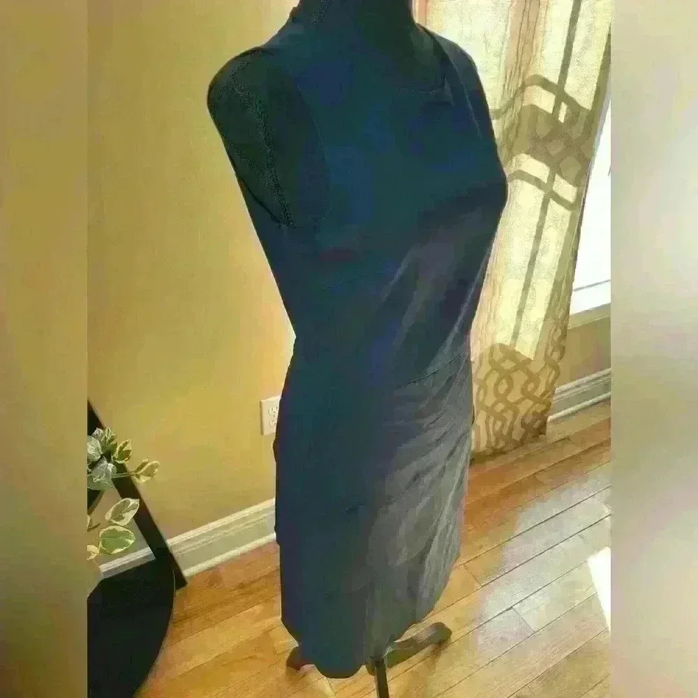 J Mclaughlin Navy Blue Scallop Hem Tiered Sleeveless Sheath Dress Women’s Size 4 - Picture 12 of 14